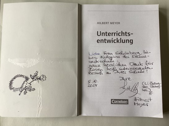 Foto einer Widmung von Hilbert Meyer