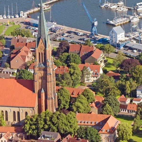 Bild zeigte die Stadt Schleswig von oben