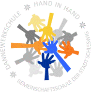 Kreis aus Händen als Symbol für die Schulgemeinschaft